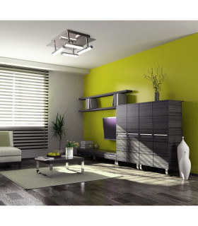 Turin Dimmable Integrated LED Semi Flush Ceiling Light Chrome 3000K-2