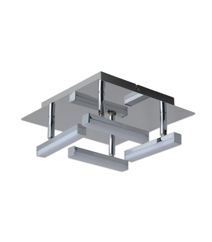 Turin Dimmable Integrated LED Semi Flush Ceiling Light Chrome 3000K-4