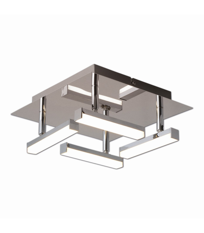 Turin Dimmable Integrated LED Semi Flush Ceiling Light Chrome 3000K-5