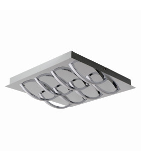 Manchester Dimmable Integrated LED Semi Flush Ceiling Light Chrome 3000K 8 Light-1