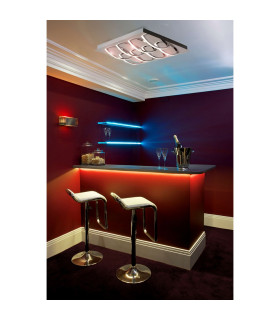 Manchester Dimmable Integrated LED Semi Flush Ceiling Light Chrome 3000K 8 Light-2