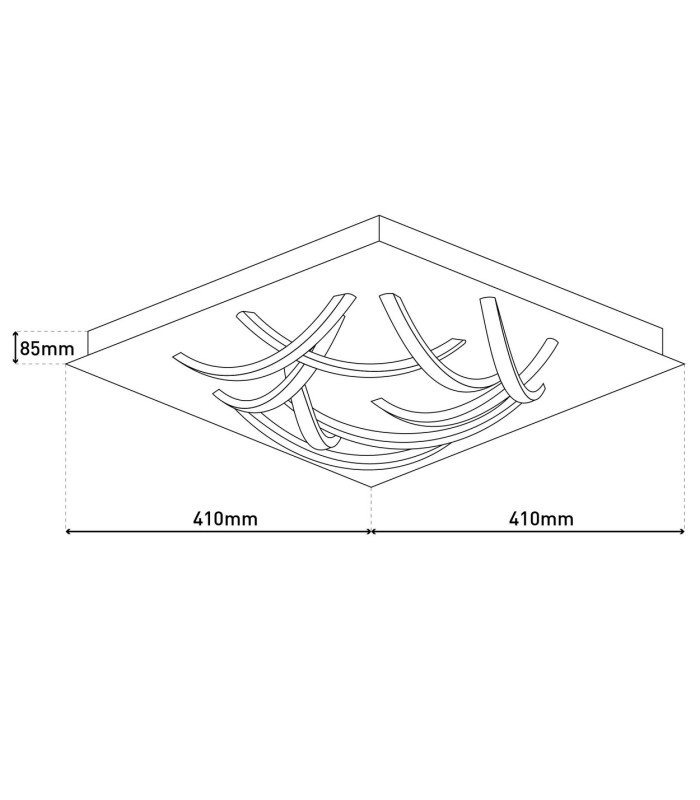 Manchester Dimmable Integrated LED Semi Flush Ceiling Light Chrome 3000K 9 Light-4