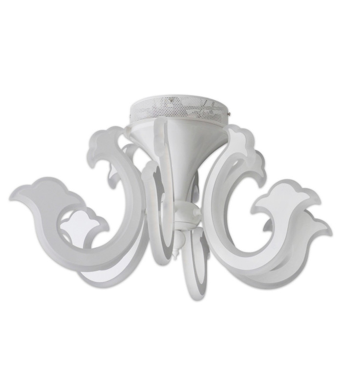 Ludwig Dimmable Integrated LED Semi Flush Ceiling Light White 2700K Remote Control-1