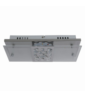 Chur 30x12cm Integrated LED Semi Flush Ceiling Light Chrome 3000K-1