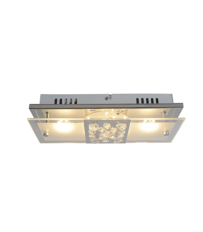 Chur 30x12cm Integrated LED Semi Flush Ceiling Light Chrome 3000K-4