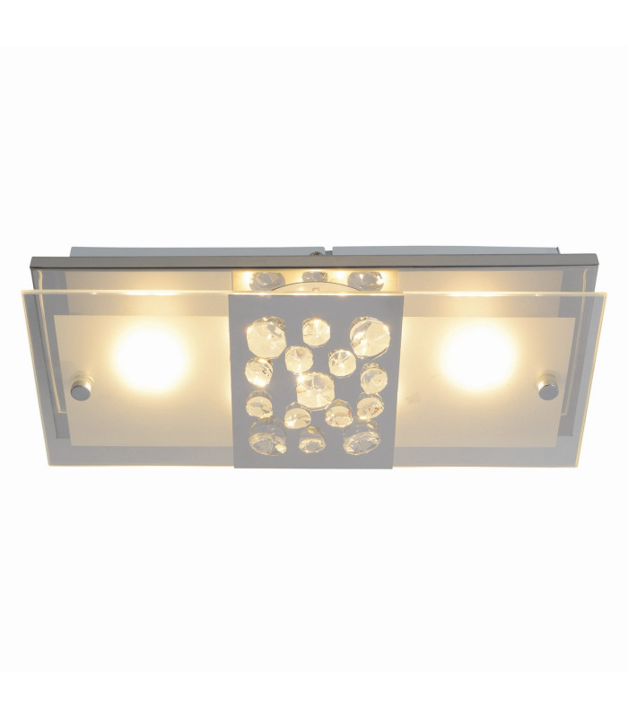 Chur 30x12cm Integrated LED Semi Flush Ceiling Light Chrome 3000K-5