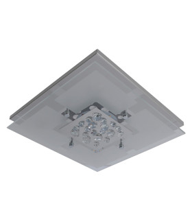 Chur 30x30cm Integrated LED Semi Flush Ceiling Light Chrome Glass 3000K-1