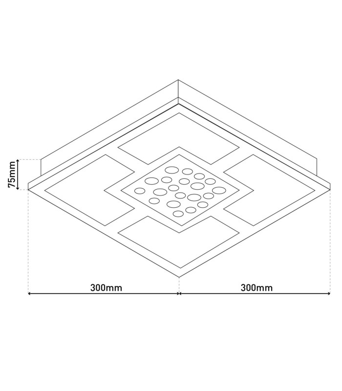 Chur 30x30cm Integrated LED Semi Flush Ceiling Light Chrome Glass 3000K-3