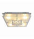 Chur 30x30cm Integrated LED Semi Flush Ceiling Light Chrome Glass 3000K-4