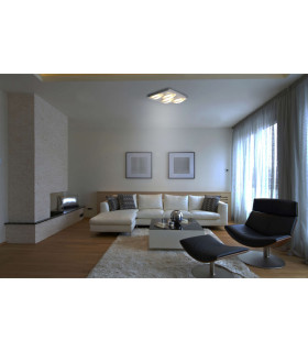 Chur 30x30cm Integrated LED Semi Flush Ceiling Light Chrome 3000K-2