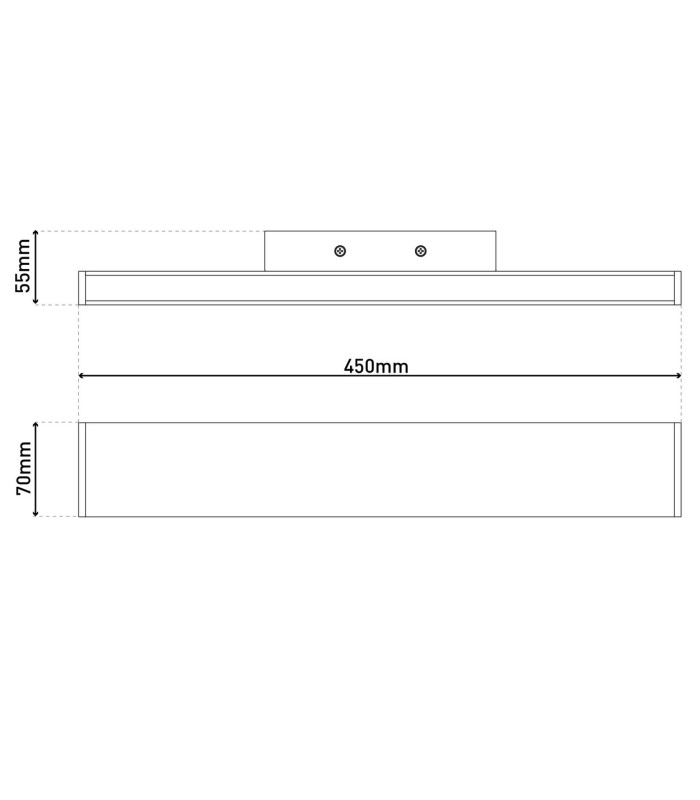 Dubai 45x7cm Integrated LED Wall Lamp Chrome 3000K-5