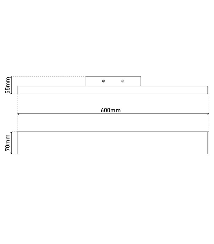 Dubai 60x7cm Integrated LED Wall Lamp Chrome 3000K-3