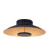 Firenze LED 30cm Bowl Semi Flush Ceiling Light Black-Gold 3000K-1