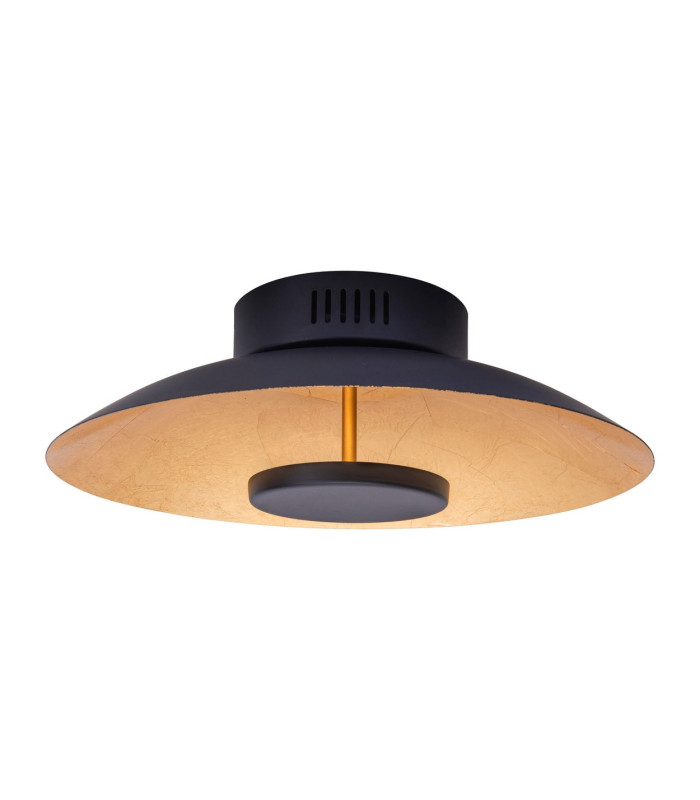 Firenze LED 30cm Bowl Semi Flush Ceiling Light Black-Gold 3000K-1