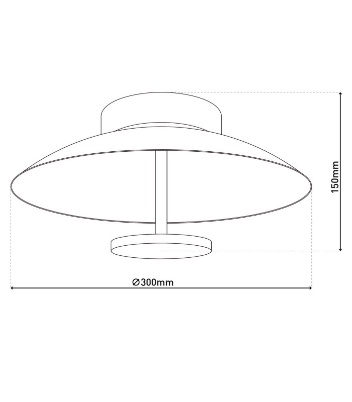 Firenze LED 30cm Bowl Semi Flush Ceiling Light Black-Gold 3000K-4