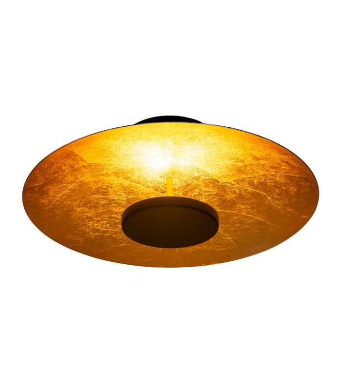 Firenze LED 30cm Bowl Semi Flush Ceiling Light Black-Gold 3000K-7