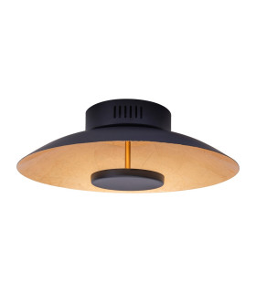 Firenze LED 40cm Bowl Semi Flush Ceiling Light Black-Gold 3000K-1