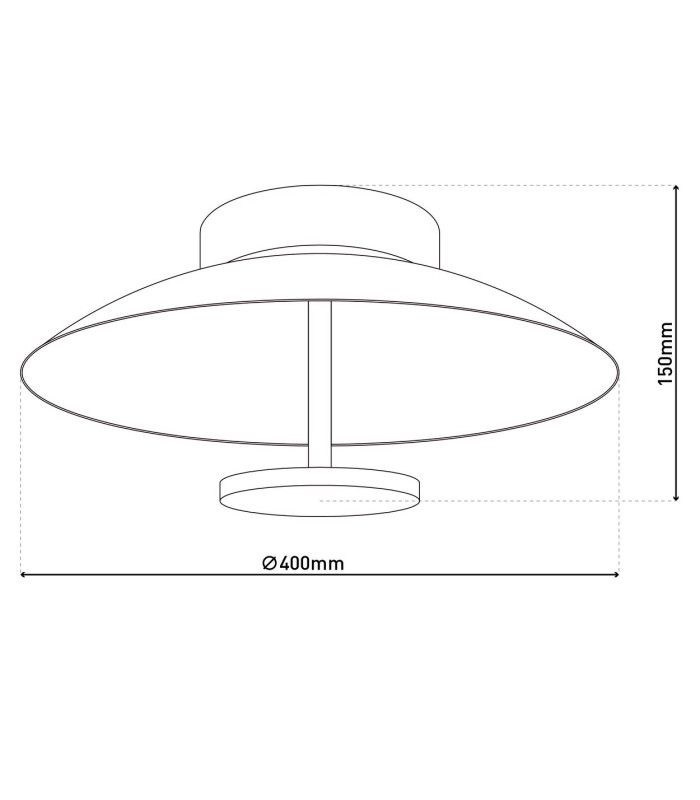 Firenze LED 40cm Bowl Semi Flush Ceiling Light Black-Gold 3000K-4