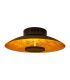 Firenze LED 40cm Bowl Semi Flush Ceiling Light Black-Gold 3000K-5