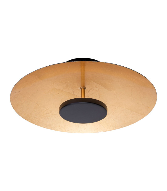 Firenze LED 40cm Bowl Semi Flush Ceiling Light Black-Gold 3000K-6