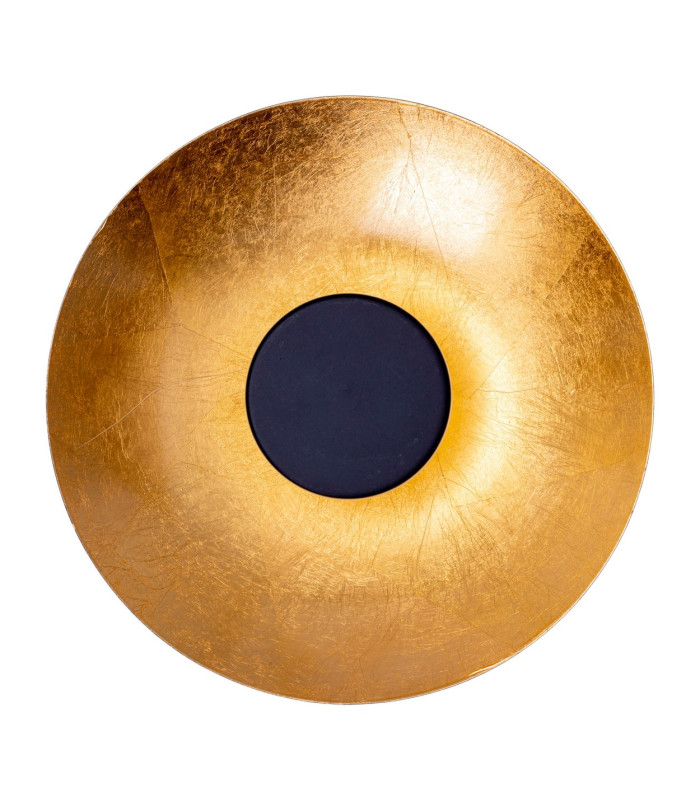 Firenze LED 40cm Bowl Semi Flush Ceiling Light Black-Gold 3000K-8