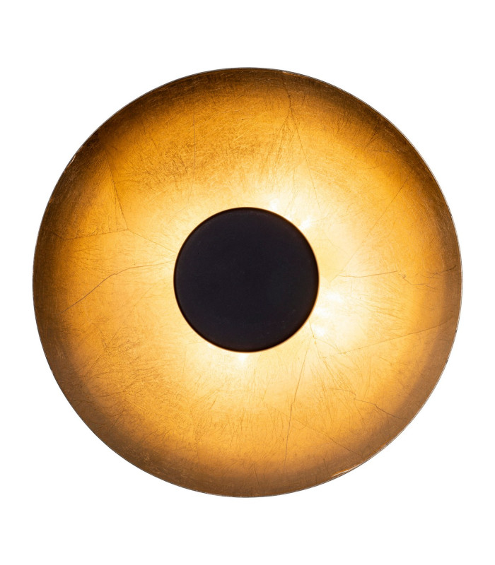 Firenze LED 40cm Bowl Semi Flush Ceiling Light Black-Gold 3000K-9