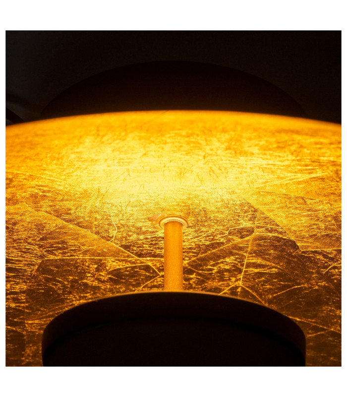 Firenze LED 40cm Bowl Semi Flush Ceiling Light Black-Gold 3000K-10