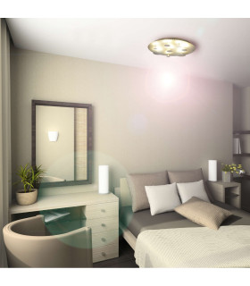 Firenze Integrated LED Semi Flush Ceiling Light Silver 3000K-2