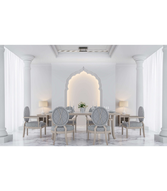 Twist Dimmable Integrated LED Semi Flush Ceiling Light Chrome 3000K-2
