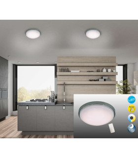 Cantania Dimmable LED Flush Ceiling Light Chrome 3000-6000K Remote Control-2