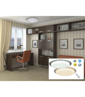 Auckland Dimmable LED CCT Bathroom Ceiling Light Steel-Blank 2700-6500K IP44 Remote Control-2