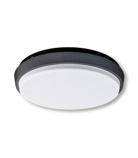 Mio LED 18cm Round Flush Ceiling Light Anthracite 3000K IP54-1