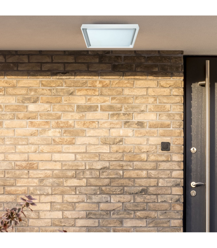 Mio LED 34cm Square Flush Ceiling Light White 3000K IP54-3