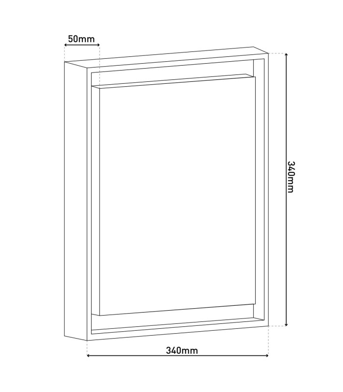 Mio LED 34cm Square Flush Ceiling Light White 3000K IP54-4