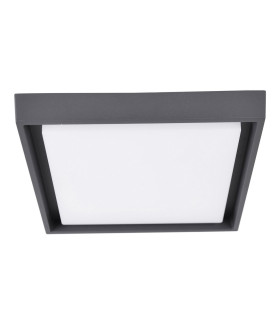 Mio LED 34cm Square Flush Ceiling Light Anthracite 3000K IP54-1