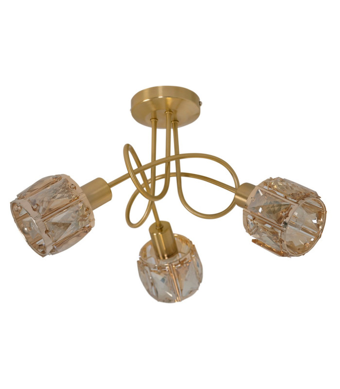 Josefa Multi Arm Semi Flush Ceiling Lamp Gold 3xE14 3000K-1