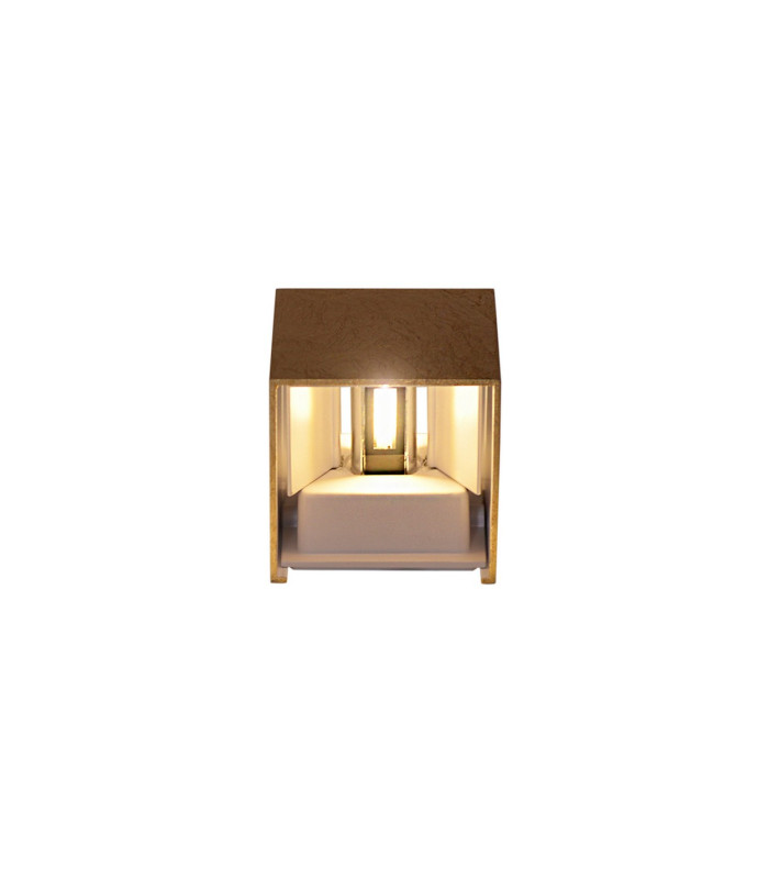 Pisa LED Flush Wall Uplighter Gold 3000K-7