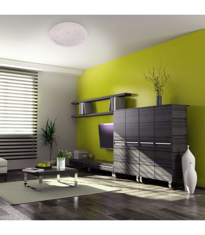Lissabon Dimmable Integrated LED Semi Flush Ceiling Light White 3000-6500K Remote Control Timer Function-3
