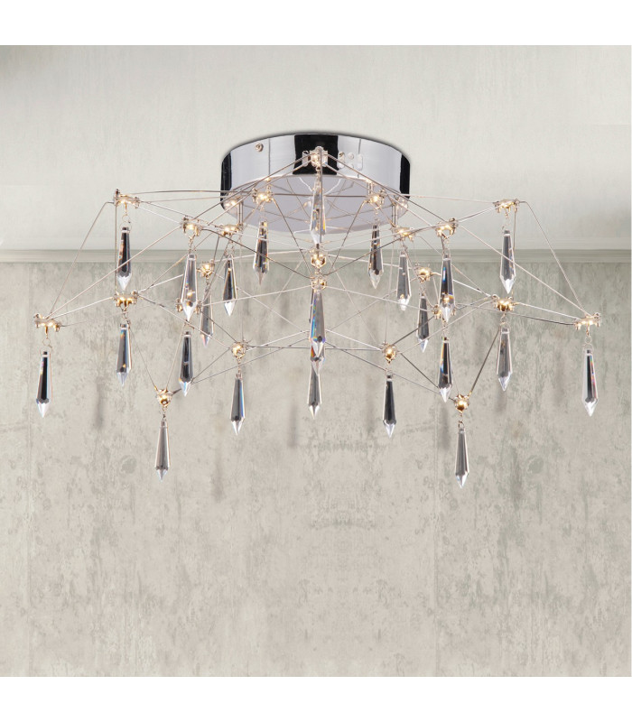Araneus LED Semi Flush Ceiling Light Chrome 3100K-2