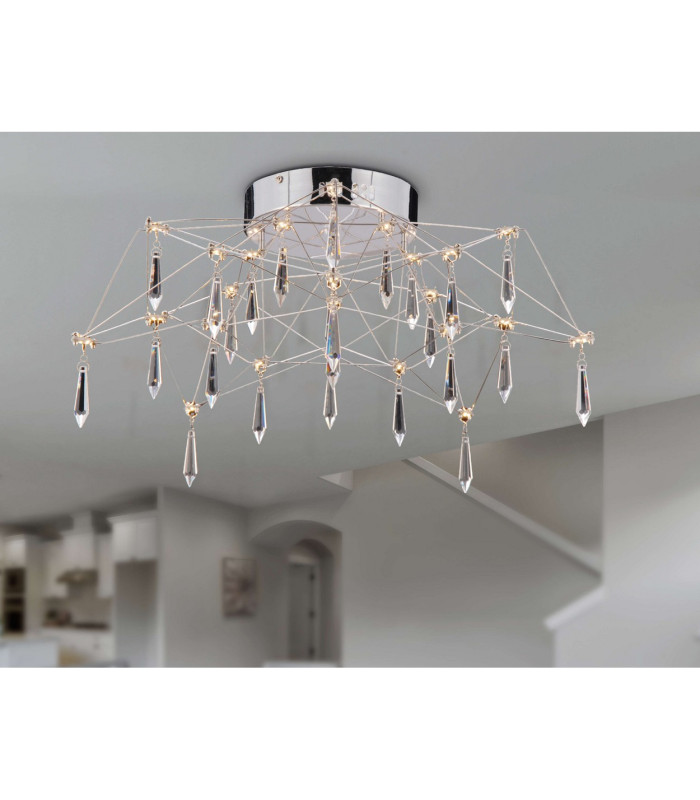 Araneus LED Semi Flush Ceiling Light Chrome 3100K-4