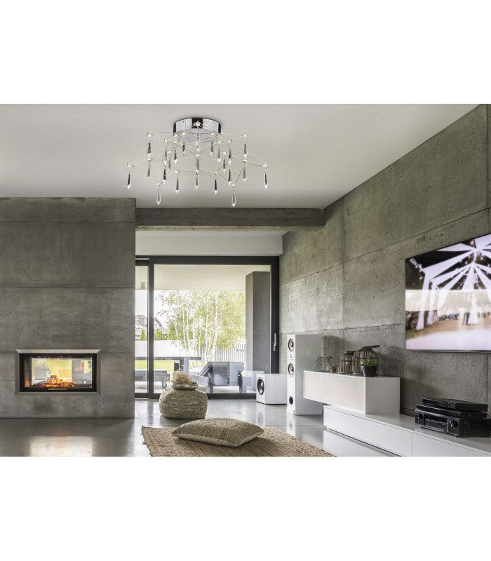 Araneus LED Semi Flush Ceiling Light Chrome 3100K-5