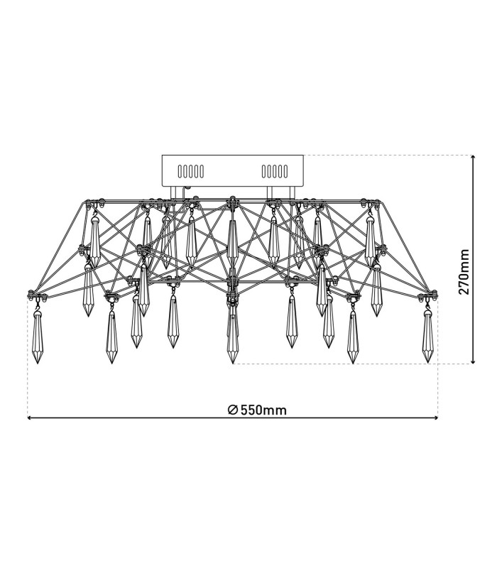 Araneus LED Semi Flush Ceiling Light Chrome 3100K-6