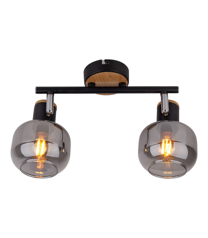 Fumoso Twin Ceiling Spotlight Black 2xE14-10