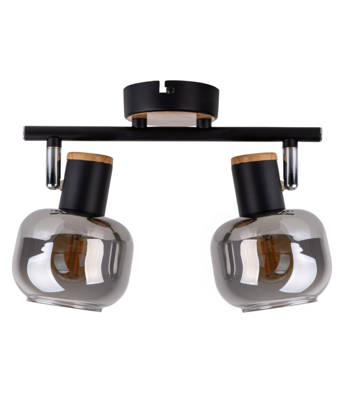 Fumoso Twin Ceiling Spotlight Black 2xE14-11