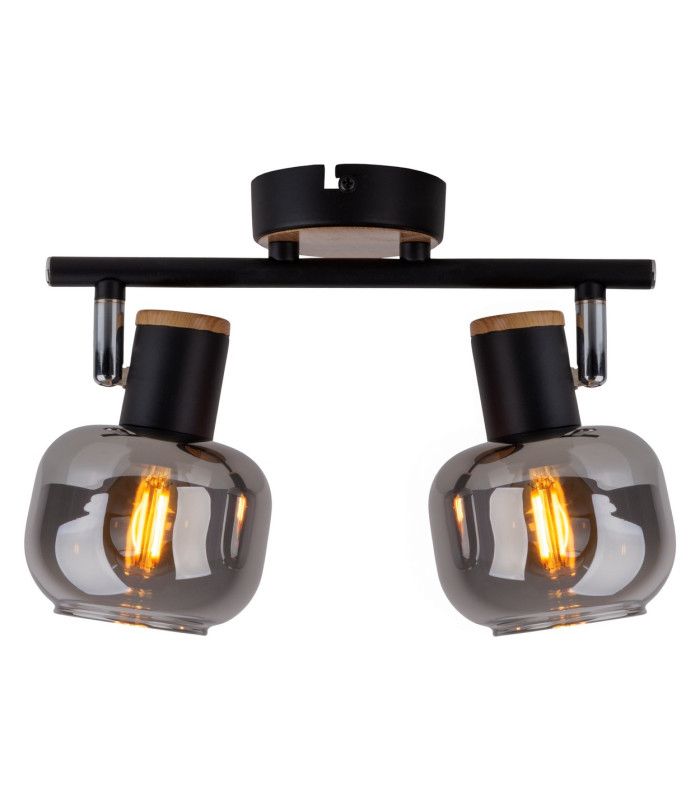 Fumoso Twin Ceiling Spotlight Black 2xE14-12