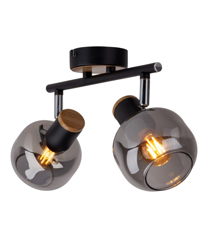 Fumoso Twin Ceiling Spotlight Black 2xE14-14