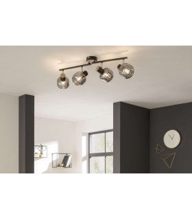 Fumoso Ceiling Spotlight Bar Black 4xE14-2