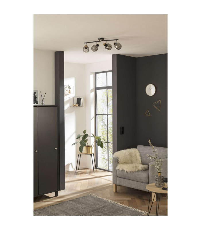 Fumoso Ceiling Spotlight Bar Black 4xE14-5