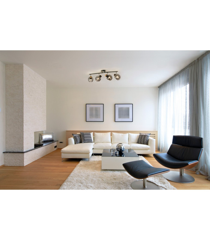 Fumoso Ceiling Spotlight Bar Black 4xE14-6