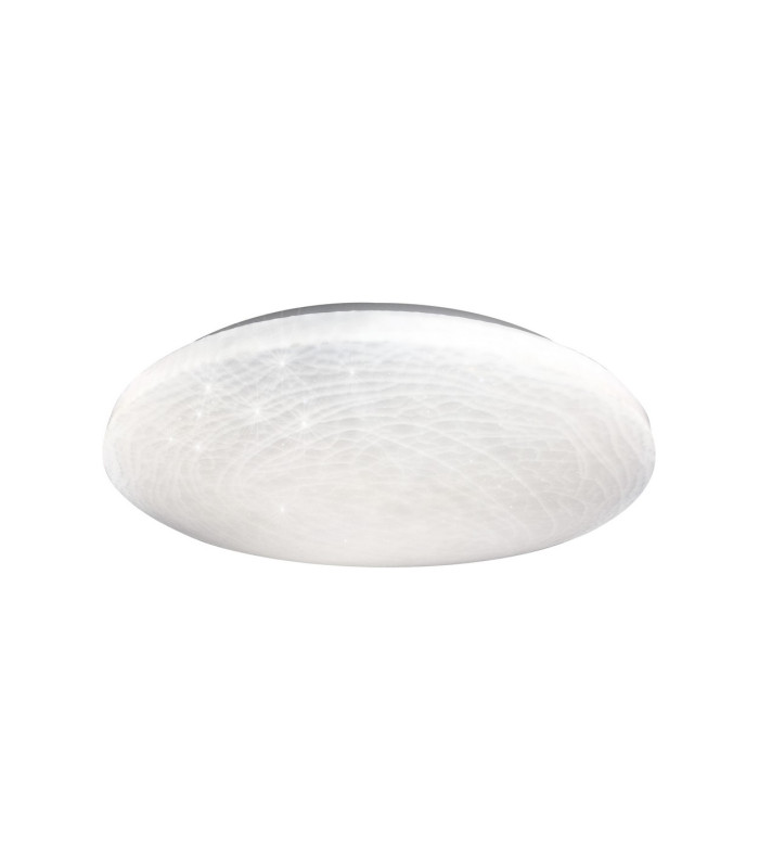 Polaris Dimmable LED Patterned Glass Flush Ceiling Light White 2932-6026K Remote Control-4